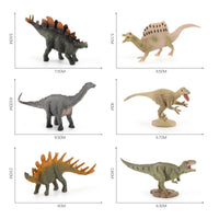 Miniature Jurassic Dinosaur Figures Set - Realistic Feathered Tail Dragon, Stegosaurus, Brontosaurus, Pterodactyl Models for Kids