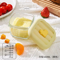 NUBABI Baby Food Storage Container Glass Portable Fresh-keeping Tool Egg Custard Bowl Freezer Fruit Box