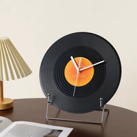 Retro Vinyl Record Desktop Clock Ornament for Home and Office Decor