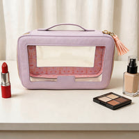 Large Capacity PVC Waterproof Toiletry Bag Portable Travel Cosmetic Organizer with Handle