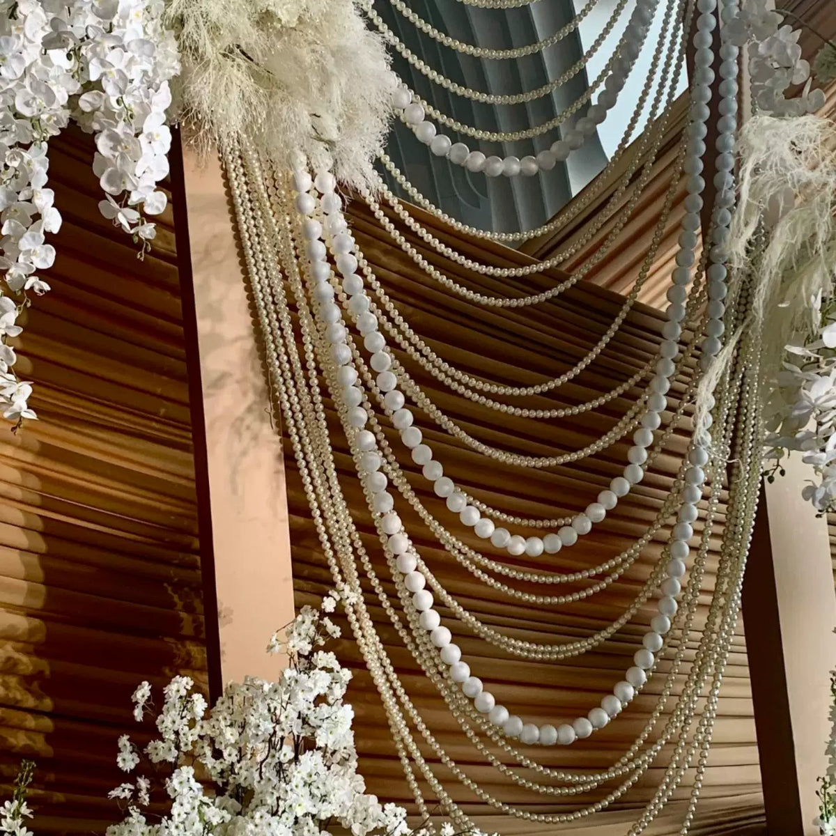 Wedding Props Transparent String White Foam Ball String Decoration Window Display Background Wall Sign-in Area Round Ball Pendant