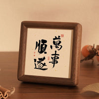 Solid Wood Square Photo Frame with Rounded Corners for Desk Display