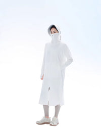 Women's Long Sun Protection Jacket, UPF 50+ Hooded Outdoor Lightweight Breathable Coat