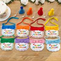 Pet Birthday Bandana Bib and Hat Set for Dogs and Cats