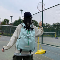 New Drawstring Closure Large Capacity Travel Backpack Lightweight Hiking Bag Foldable Casual Outdoor Unisex Versatile