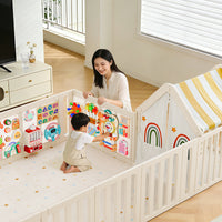 Busy Board Playpen Mat for Infants and Toddlers, Indoor Felt Activity Panel Fence