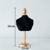 Black Velvet Mannequin Necklace Display Stand for Jewelry Store and Photography Props