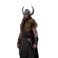Viking Medieval Faux Fur Shawl Cape for Halloween Cosplay