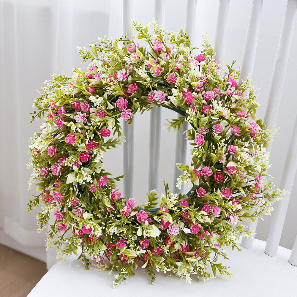 2026 New Artificial Eucalyptus Pink Purple Wreath Simulation Plant Decoration Festival Arrangement Home Door Hanging Ornament