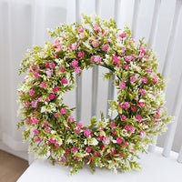 2026 New Artificial Eucalyptus Pink Purple Wreath Simulation Plant Decoration Festival Arrangement Home Door Hanging Ornament