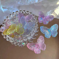 Iridescent Butterfly Charms for DIY Crafts, Hair Accessories, and Photo Frames