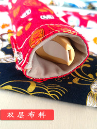 Double-Layer Pure Cotton Drawstring Bag for Flutes, Drums, and Bamboo Whistles - 36-70cm Lengths