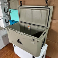 110L Rotomolded Fishing Cooler Box with Wheels, 7-Day Ice Retention for Sea Fishing