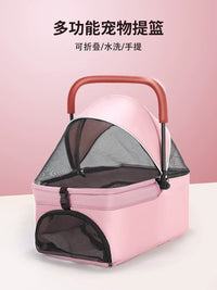 Portable Foldable Pet Carrier with Carbon Steel Handle for Cats and Small Dogs