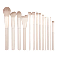13-Piece Peach Blossom Portable Makeup Brush Set for Eyeshadow, Blush, and Contour