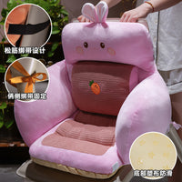 Cartoon Office Chair Cushion with Backrest Support for Students and Sedentary Use