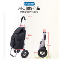 Foldable Portable Shopping Cart with Aluminum Alloy Rod and Off-Road Wheels