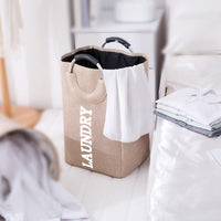 Foldable Laundry Hamper with Handles, Cotton Linen Dirty Clothes Basket for Home Storage