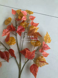 Artificial Autumn Birch Leaves for Home Decor and Floral Arrangements