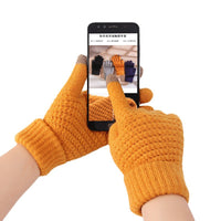 Unisex Touchscreen Winter Cycling Gloves - Warm, Windproof, Thickened Knit with Pineapple Texture