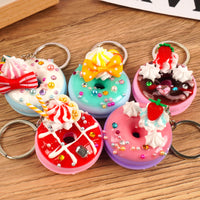 Creative Simulation Donut Keychain Pendant for Bags