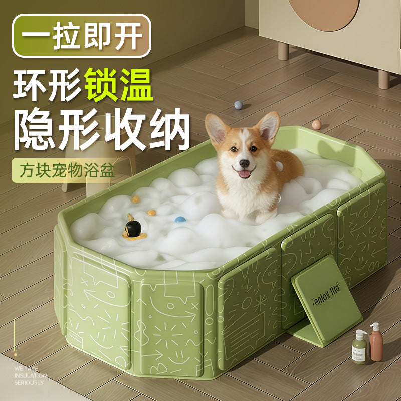 Foldable PVC Pet Bath Tub for Dogs and Cats, Portable Multi-purpose Washing and Soaking Pool
