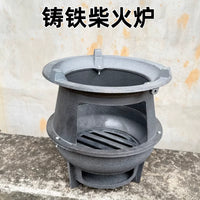 Cast Iron Wood Burning Stove for Outdoor Cooking and Heating
