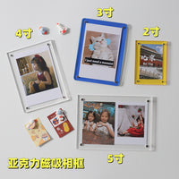 DIY Acrylic Magnetic Photo Frame for Instant Prints - 3, 4, 5 Inch Transparent Display