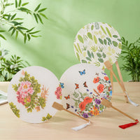 Decoupage DIY Xuan Paper Round Fan Kit for Team Building & Events