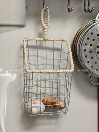 Woven Iron Art Storage Basket for Kitchen Pantry Organization, Snack & Bread Holder