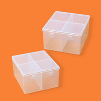 Clear 4-Compartment Plastic Storage Box for Jewelry Beads & Small Parts