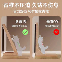 Vertical Sisal Cat Scratching Post with Solid Wood Base, Durable Cat Scratcher Toy for Indoor Cats