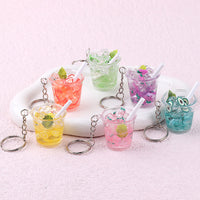 Miniature Luminous Leaf Ice Bucket Drink Bottle Keychain Charm