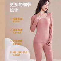 Women's Thermal Underwear Set, Seamless Ribbed Velvet Base Layer for Winter