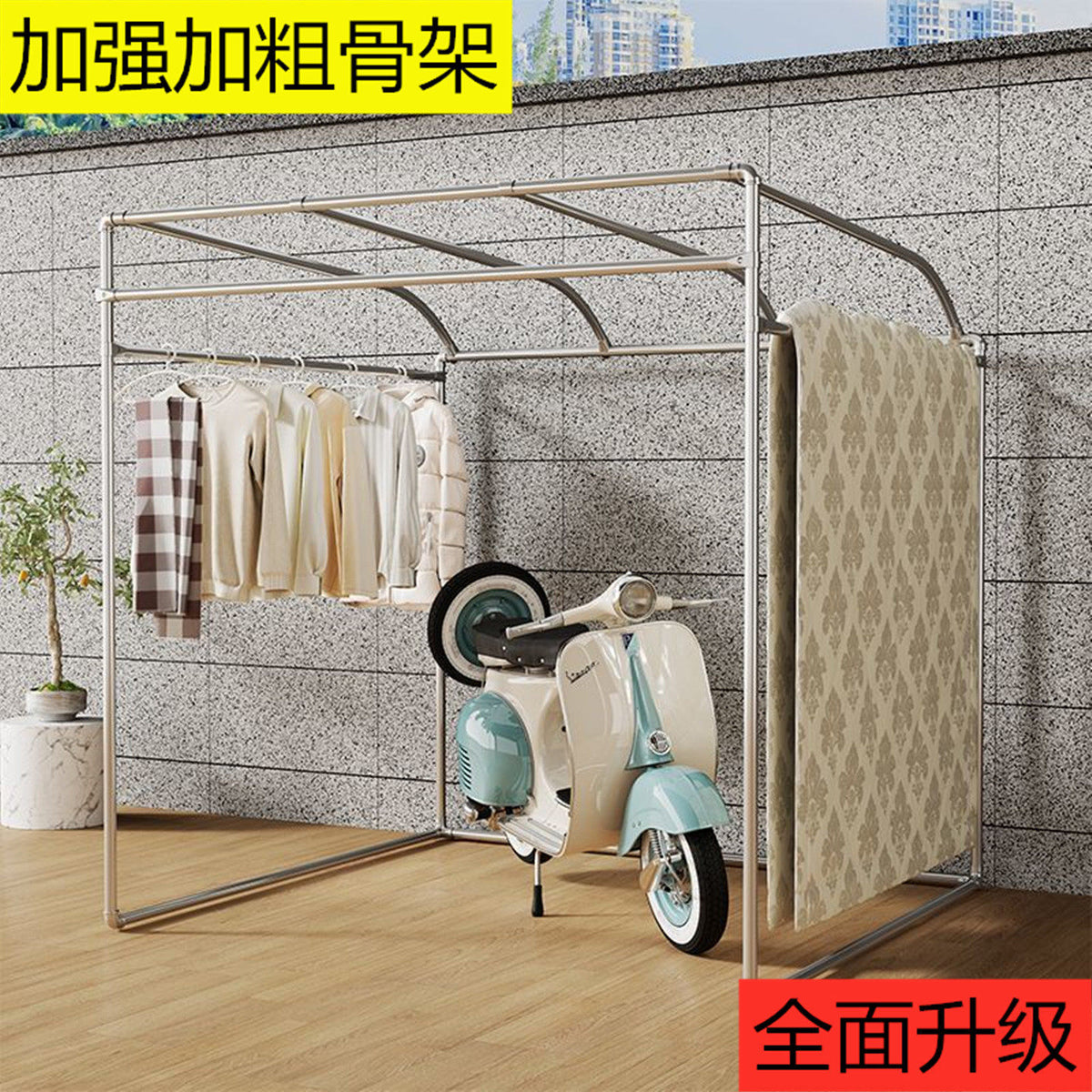 Sloped Roof Outdoor Canopy Greenhouse Rain Shelter for Plants and Drying