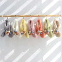 Kids' Lambswool Floral Scarf - Korean Style Thick Warm Neck Warmer for Autumn/Winter