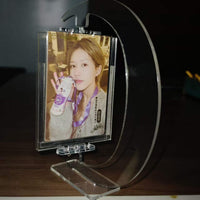 DIY Rotating Photo Frame for 3-inch Cards - Transparent Acrylic Display Stand