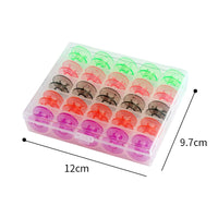Sewing Machine Bobbin Case with 25 Colorful Plastic Bobbins for Household Use
