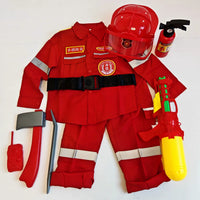 Kids Firefighter Costume Play Set with Extinguisher for Role Play and Career Experience