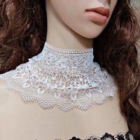 2026 New European American Retro Lolita Gothic Cream White Ruffled Neck Collar Necklace for All Seasons