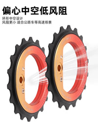 Vxm 18T Ceramic Bearing Hollow Eccentric Rear Derailleur Pulley Wheel for R8000/7000