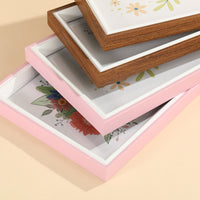 Nordic Minimalist Two-Tone Wooden Photo Frame for Tabletop or Wall Mounting