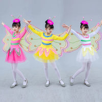 Girls' Butterfly Costume Dress for Stage Performance and Dance