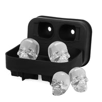 Halloween Skull Silicone Ice Cube Tray for Whiskey & Cocktails, 4-Cavity DIY Mold