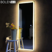Frameless Full-Length LED Mirror with Rounded Corners, Wall-Mounted for Dressing Rooms and Boutiques