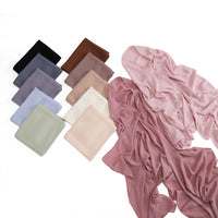 Solid Color Chiffon Headscarf with Magnetic Closure
