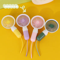 Portable Mini Handheld USB Rechargeable Fan with LED Light for Desk and Outdoor Use