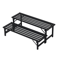 Foldable Iron Art Plant Stand for Balcony, Tiered Succulent Display Rack, Modern Minimalist Flower Pot Holder