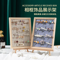 Wooden Jewelry Display Tray Hairpin Holder Wall-Mounted Organizer for Earrings Necklaces Rings