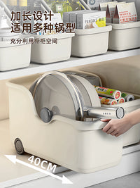 Under-Sink Pull-Out Cabinet Organizer Bins with Wheels for Kitchen and Pantry Storage